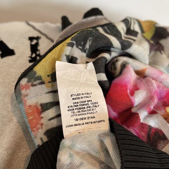 PINKO Print Pattern Top Long Sleeve Size L - Picture 11 of 13